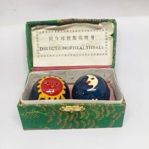 Vintage Chinese Boading Stress Balls With Box-Celestial Moon Stars-Relaxation